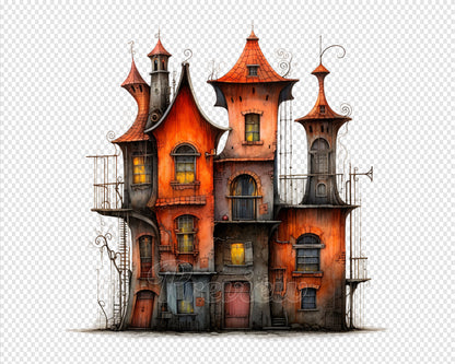 Whimsical Spooky Houses, Halloween Haunted House