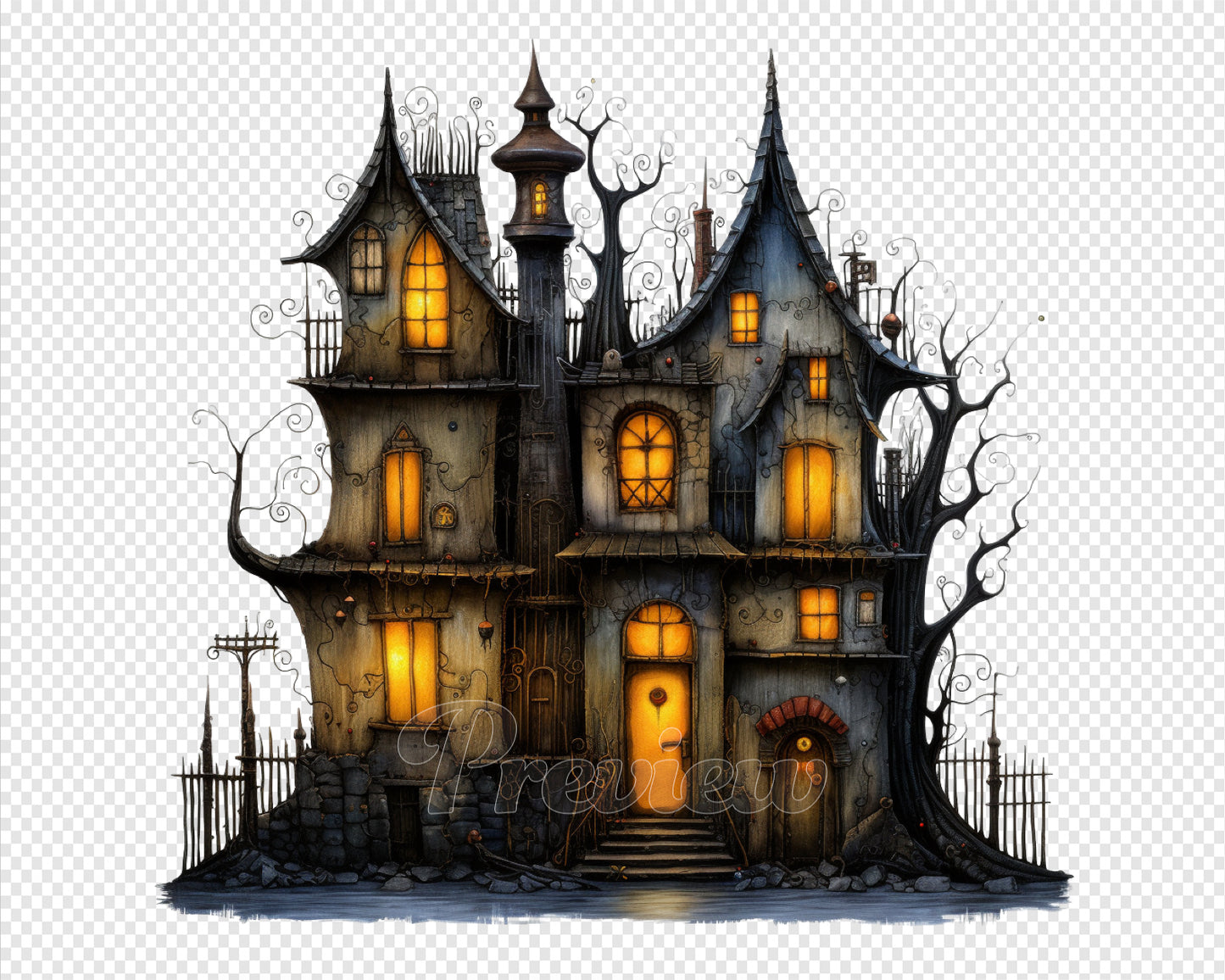 Whimsical Spooky Houses, Halloween Haunted House