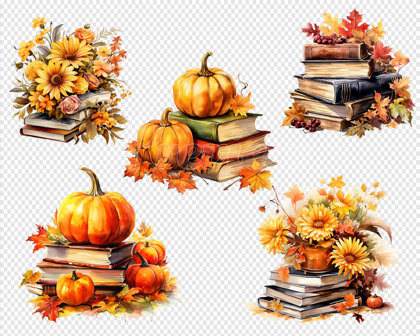 Autumn Book Clipart Bundle