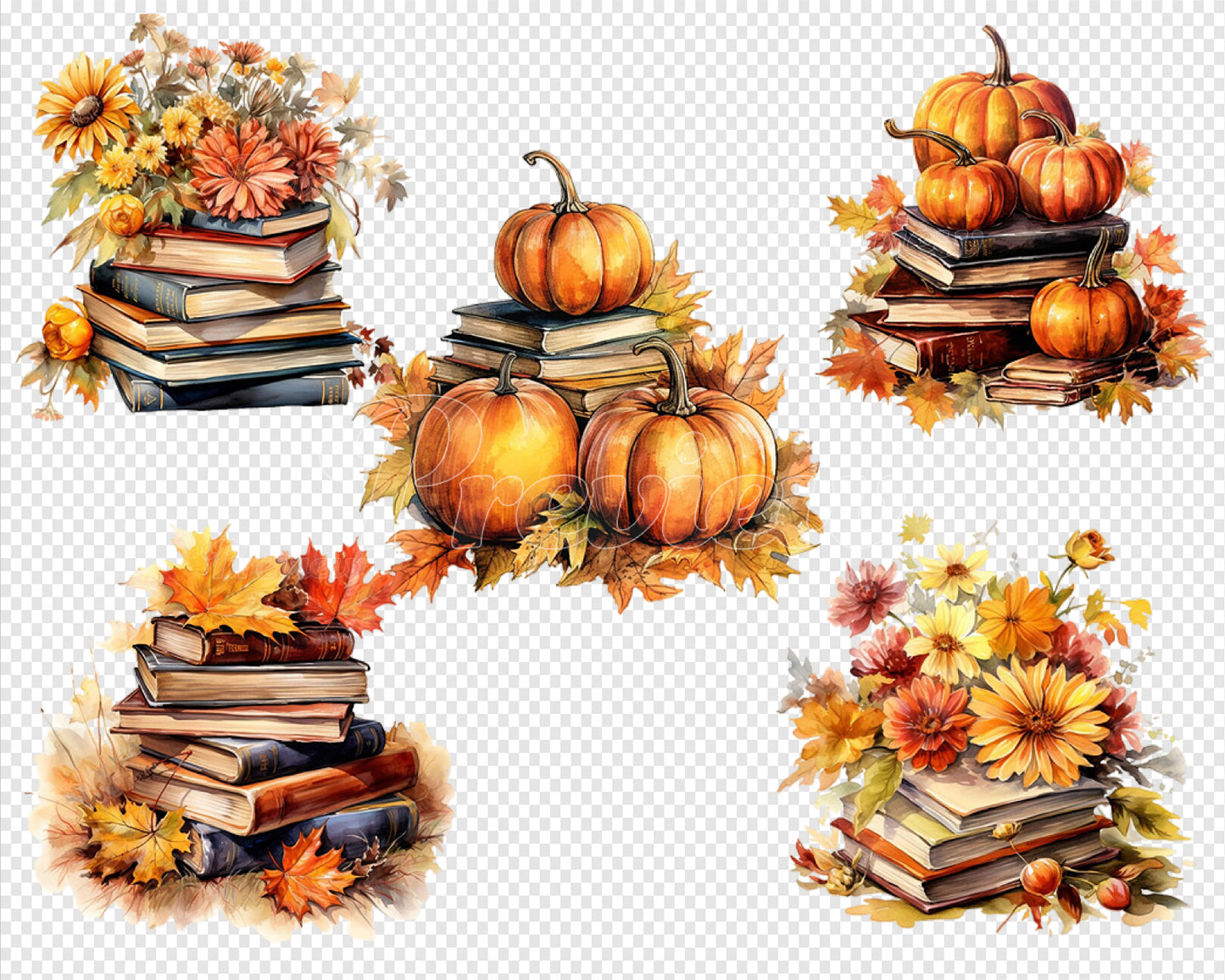 Autumn Book Clipart Bundle