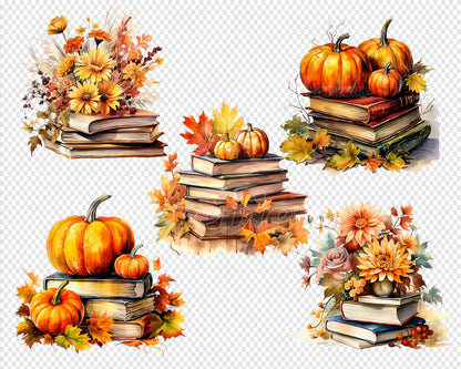 Autumn Book Clipart Bundle