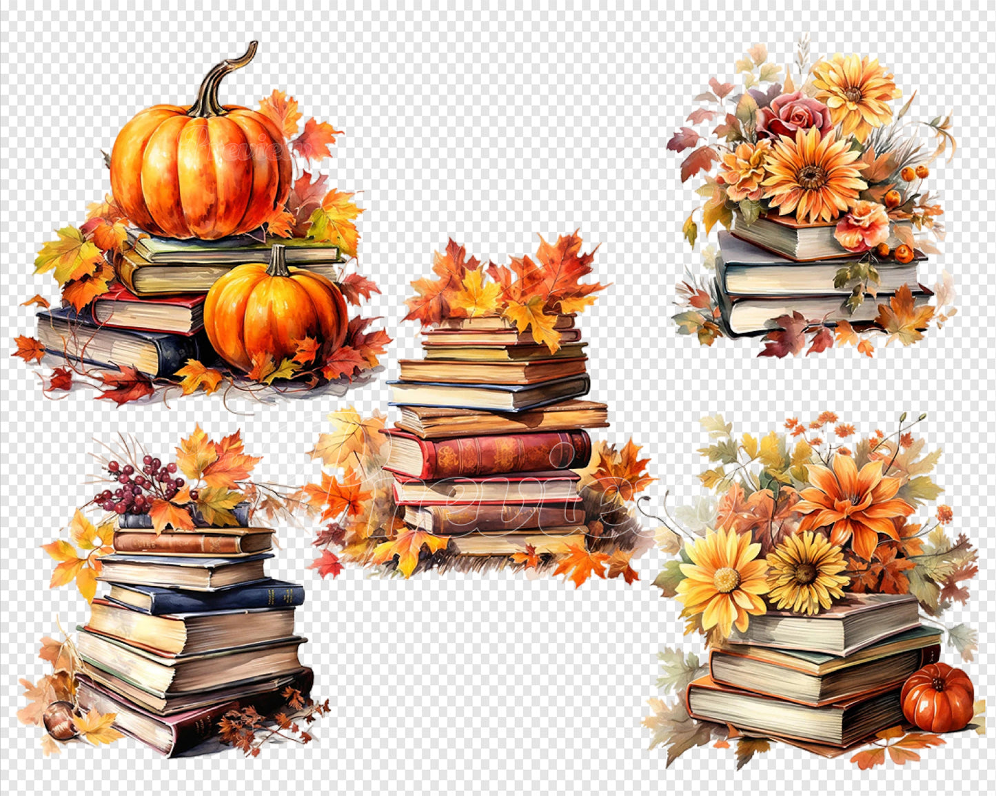 Autumn Book Clipart Bundle