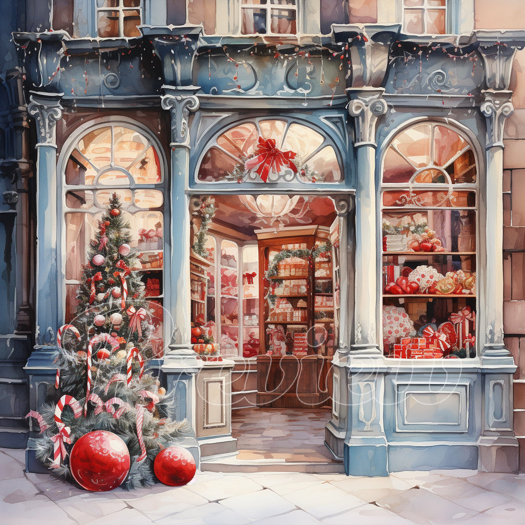 Christmas Candy Shop Watercolor Digital Download