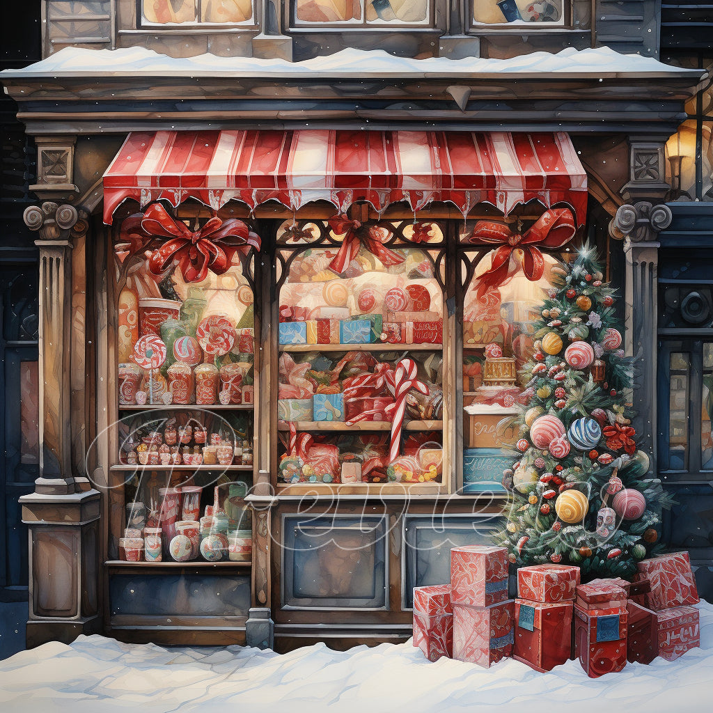 Christmas Candy Shop Watercolor Digital Download