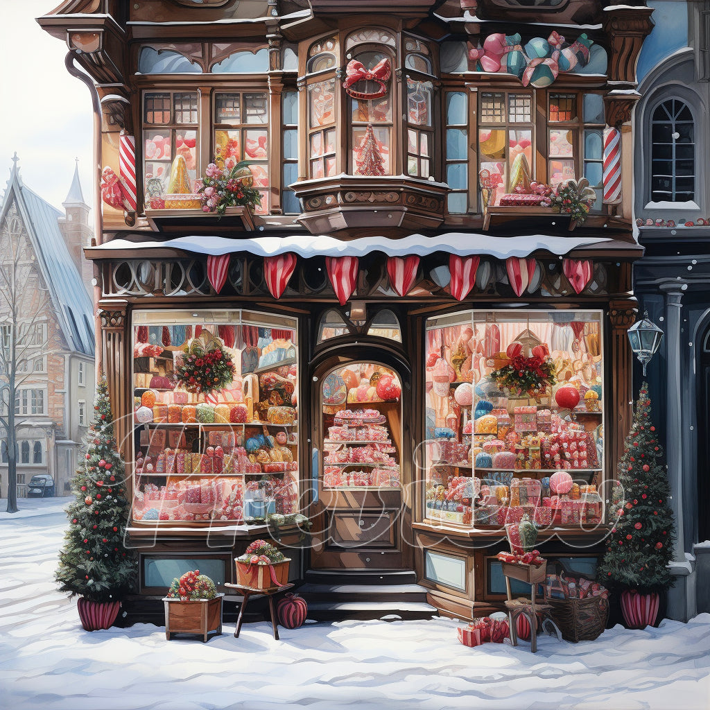 Christmas Candy Shop Watercolor Digital Download