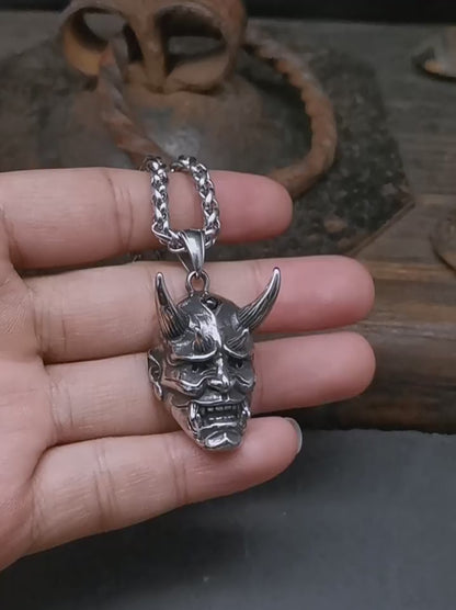 Japanese Hannya はんにゃ Stainless Steel Necklace