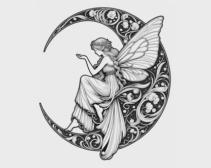 Whimsical Fairies: Fantasy Coloring Pages PDF Download