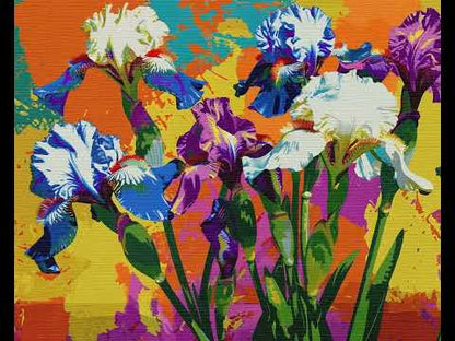 Abstract Iris Flowers Digital Painting Frame TV Art