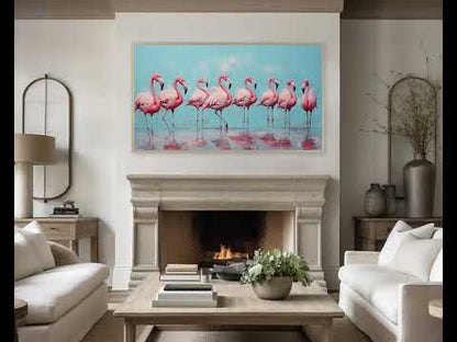 Flamingos Digital Painting Frame TV Art