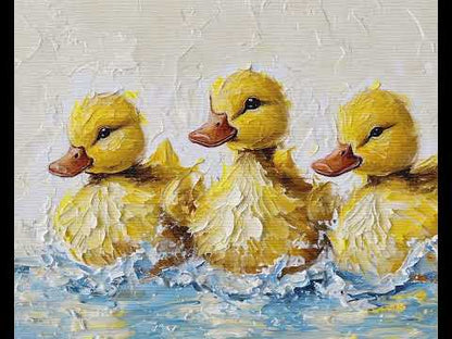 Cute Yellow Duck Painting Frame TV Art