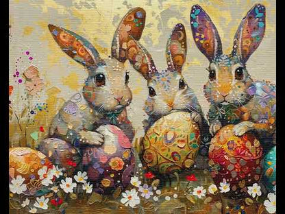 Artistic Easter Bunny and Easter Egg Frame TV Art Wallpaper