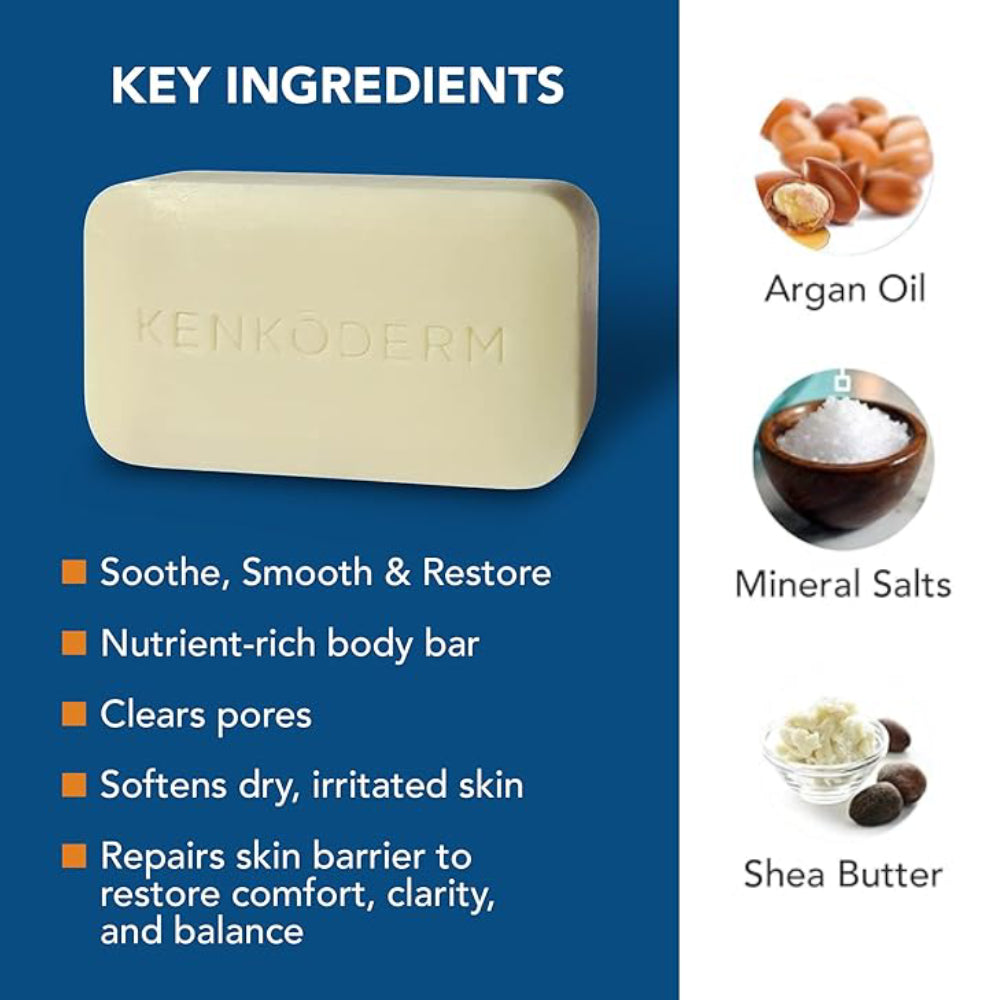 乾癬專用 美國 Kenkoderm 死海礦物鹽護膚皂、摩洛哥堅果油、3%水楊酸、維生素E