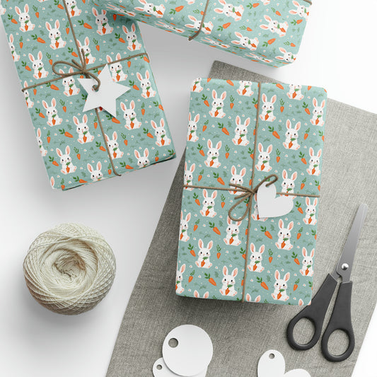 Cute Bunny Carrot Wrapping Paper