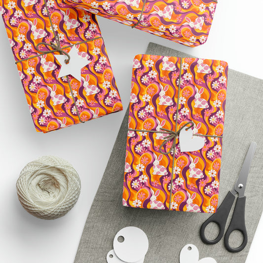 Floral Bunny Wrapping Paper
