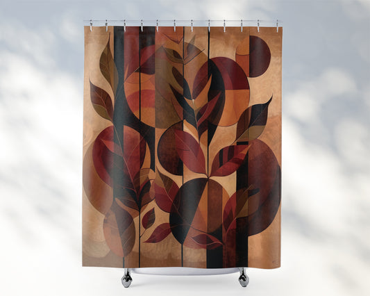 Abstract Fall Leaves Modern Shower Curtain