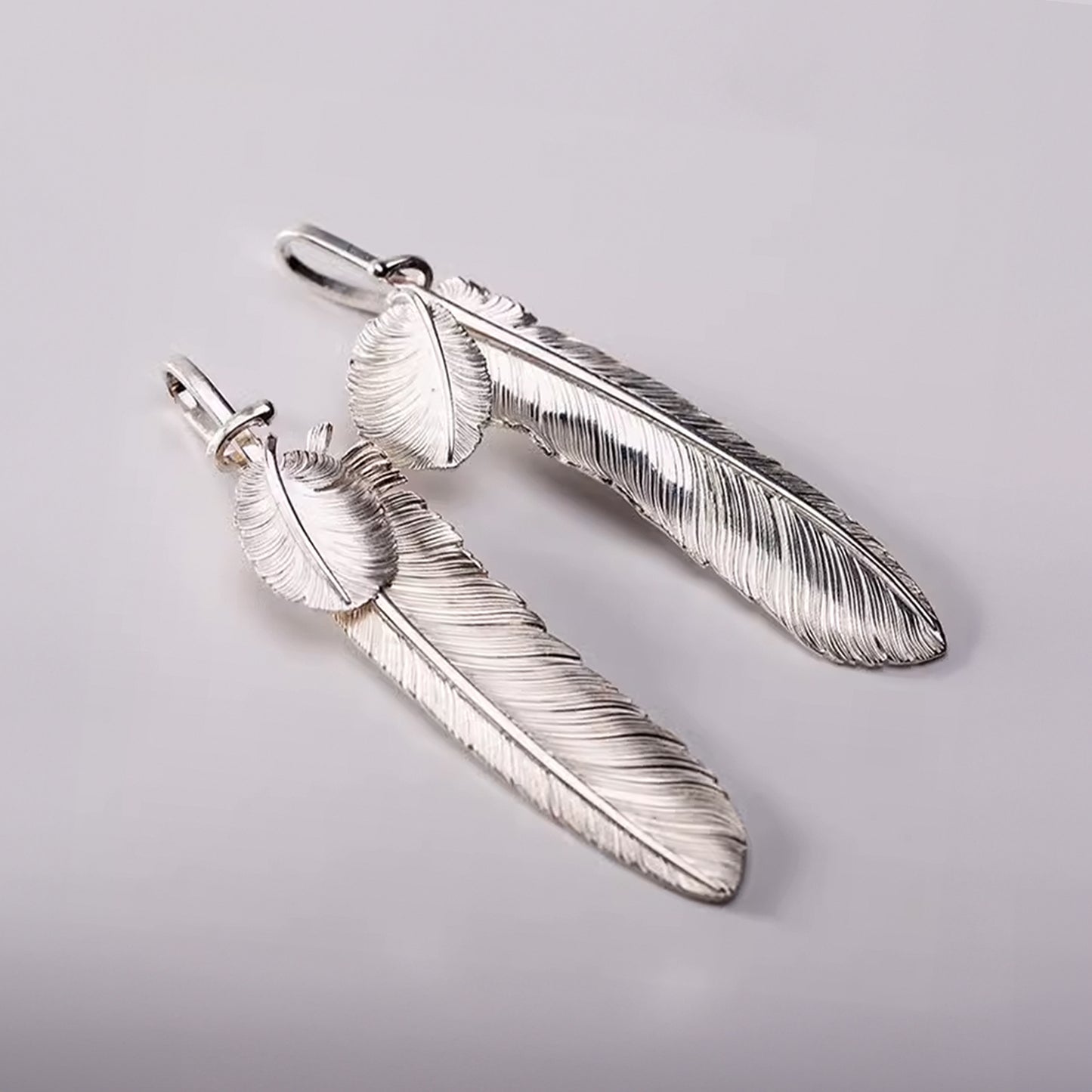 Silver Feather Pendant, Unique Movable Eagle Feather Pendant, Native Boho Jewelry, Navajo Jewelry, Gift for Her, Gift for Him, Boho Gift