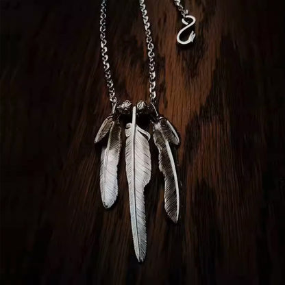 Silver Feather Pendant, Unique Movable Eagle Feather Pendant, Native Boho Jewelry, Navajo Jewelry, Gift for Her, Gift for Him, Boho Gift