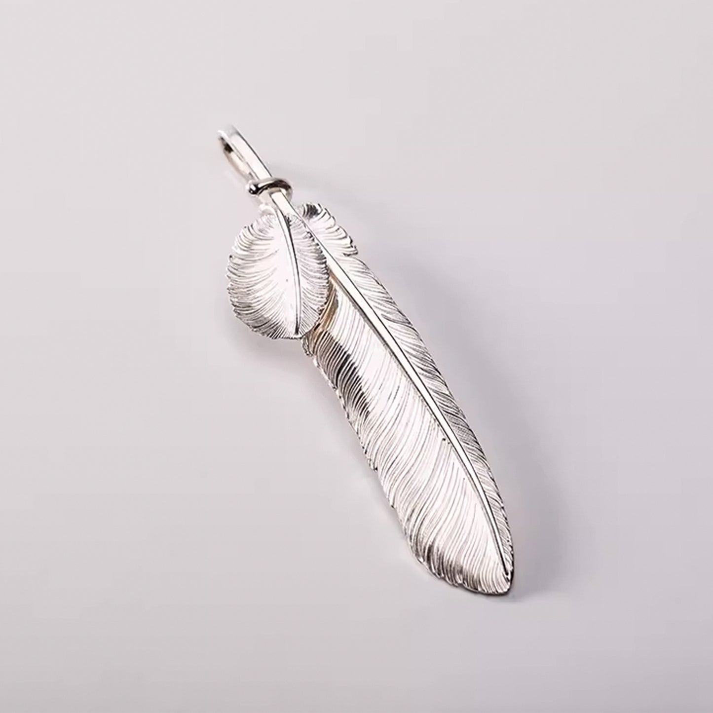 Silver Feather Pendant, Unique Movable Eagle Feather Pendant, Native Boho Jewelry, Navajo Jewelry, Gift for Her, Gift for Him, Boho Gift