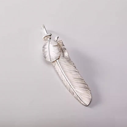 Silver Feather Pendant, Unique Movable Eagle Feather Pendant, Native Boho Jewelry, Navajo Jewelry, Gift for Her, Gift for Him, Boho Gift