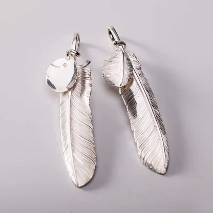 Silver Feather Pendant, Unique Movable Eagle Feather Pendant, Native Boho Jewelry, Navajo Jewelry, Gift for Her, Gift for Him, Boho Gift