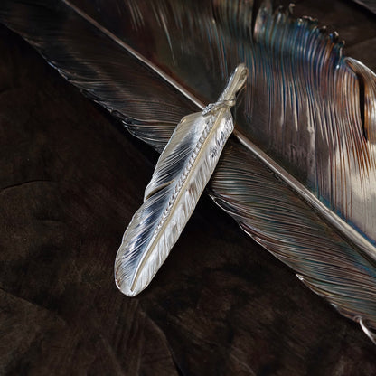 Eagle Feather Pendant with 18K Gold Snake Eye