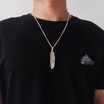 Eagle Feather Pendant with 18K Gold Snake Eye