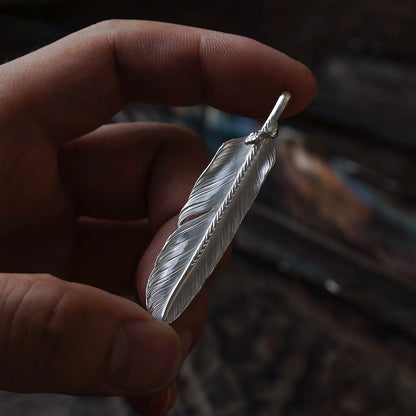 Eagle Feather Pendant with 18K Gold Snake Eye