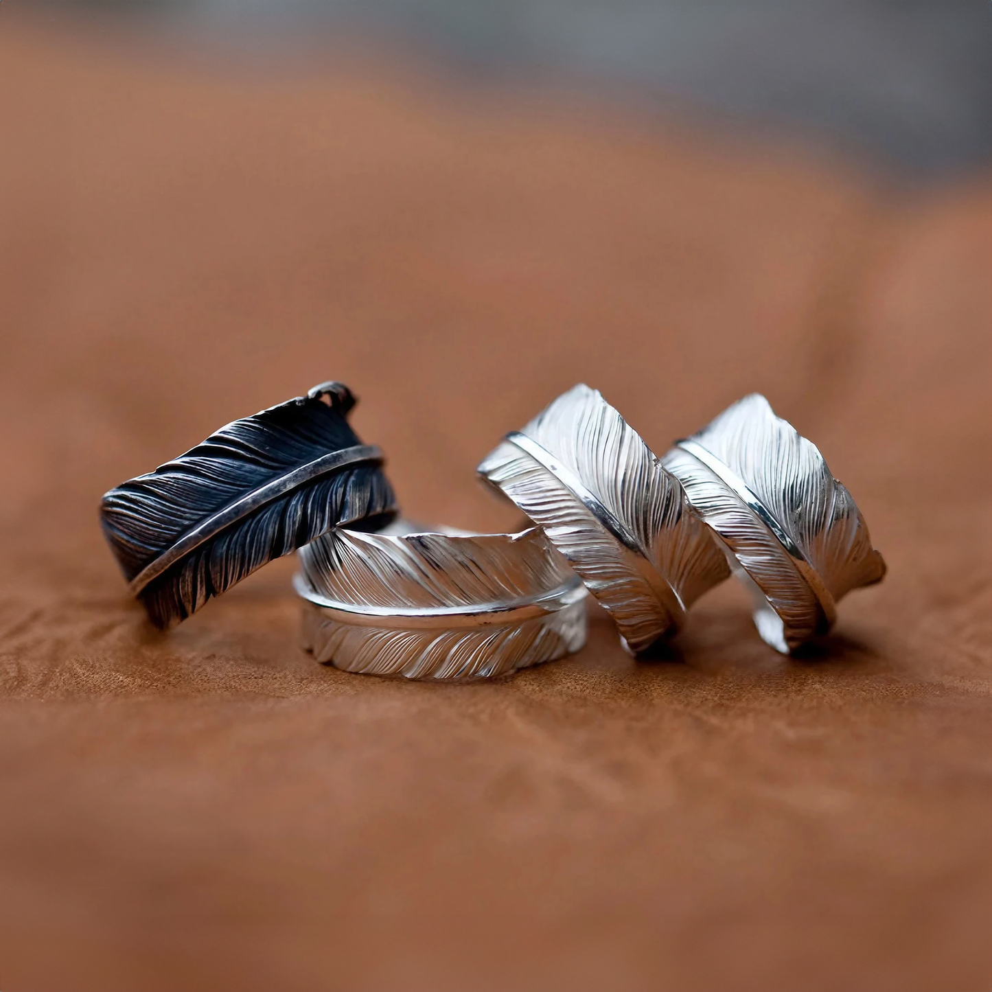 Silver Feather Ring, Silver Boho Ring