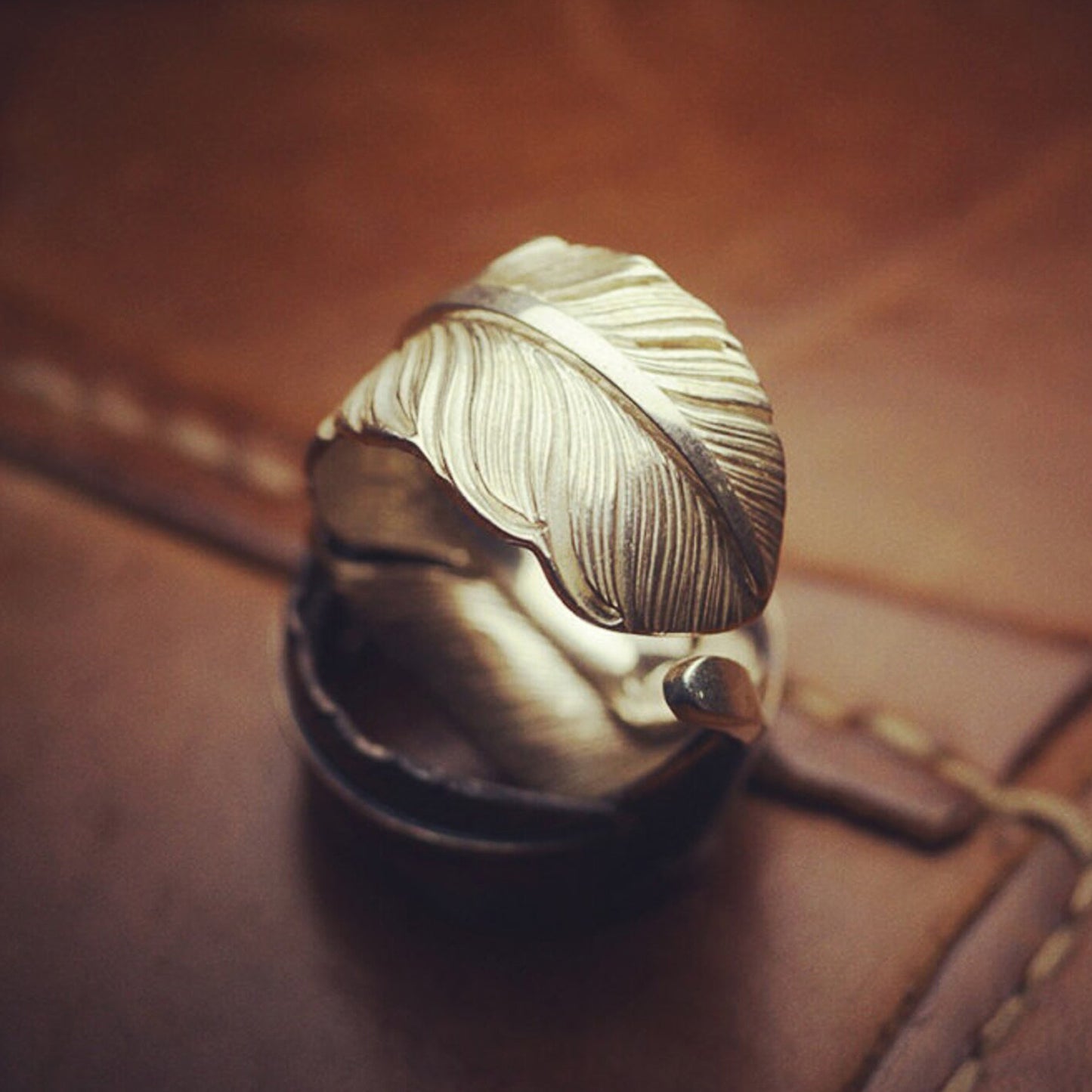 Silver Feather Ring, Boho Ring, Personalized Gift for Him, Gift for Men, Couple Rings, Couples Gift, Birthday Gift