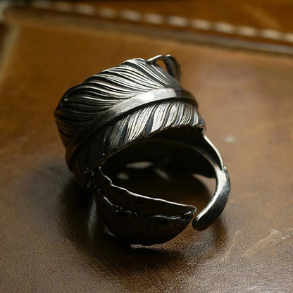 Silver Feather Ring, Boho Ring, Personalized Gift for Him, Gift for Men, Couple Rings, Couples Gift, Birthday Gift