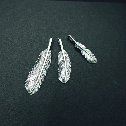 Silver Feather Pendant, Red-tailed Hawk feather, Navajo Eagle, Native American Tribal Jewelry, Gift for Her, Gift for Him, Couples Gift