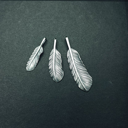 Silver Feather Pendant, Red-tailed Hawk feather, Navajo Eagle, Native American Tribal Jewelry, Gift for Her, Gift for Him, Couples Gift