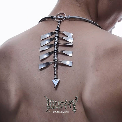 Spine Stainless Steel Choker Necklace
