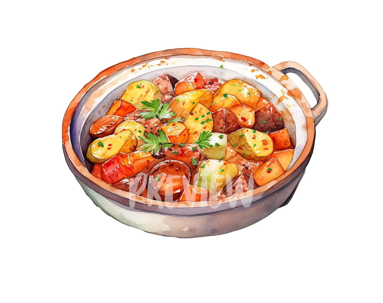 Watercolor Stew Clipart