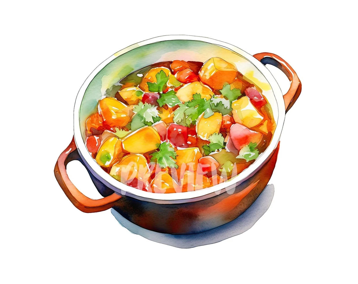 Stew Coloring Watercolor Stew Clipart – XY ELEMENT