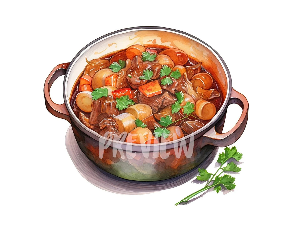 Stew Coloring Watercolor Stew Clipart – XY ELEMENT