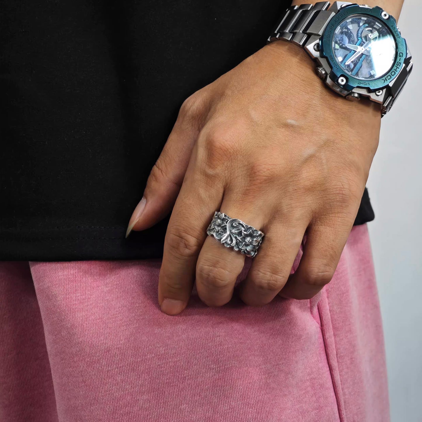 Handcrafted Sterling Silver Sunflower Ring