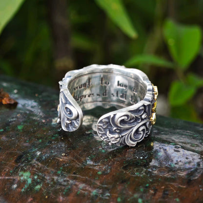 Handcrafted Sterling Silver Sunflower Ring