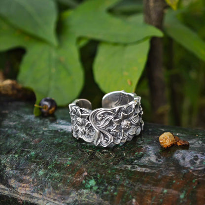 Handcrafted Sterling Silver Sunflower Ring