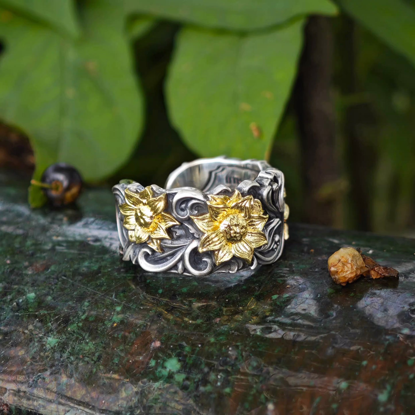 Handcrafted Sterling Silver Sunflower Ring