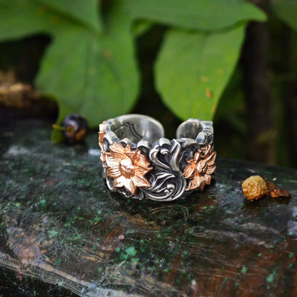 Handcrafted Sterling Silver Sunflower Ring