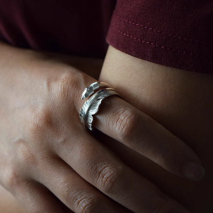 印第安勇敢之箭S925純銀羽毛戒指