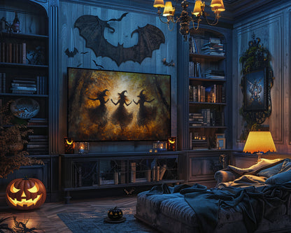 Dancing Witches Halloween Frame TV Art, Wallpaper