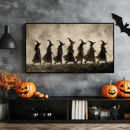 Witches Vintage Drawing Frame TV Art, Wallpaper