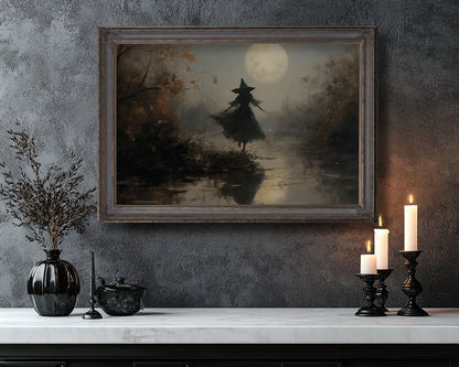 Witchy Farmhouse Wall Art Poster – Vintage Halloween Decor