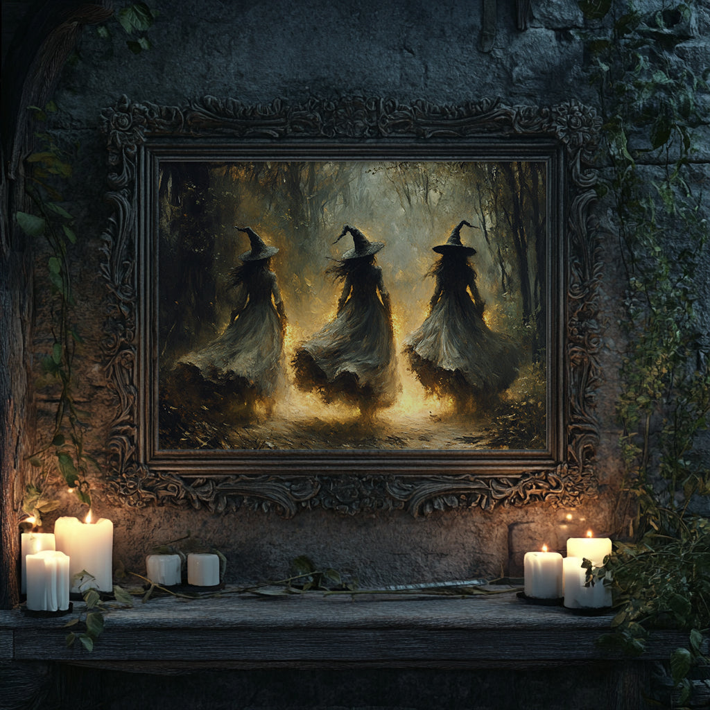 Witches in Woodland – 5:4 Ratio Canvas Wall Art