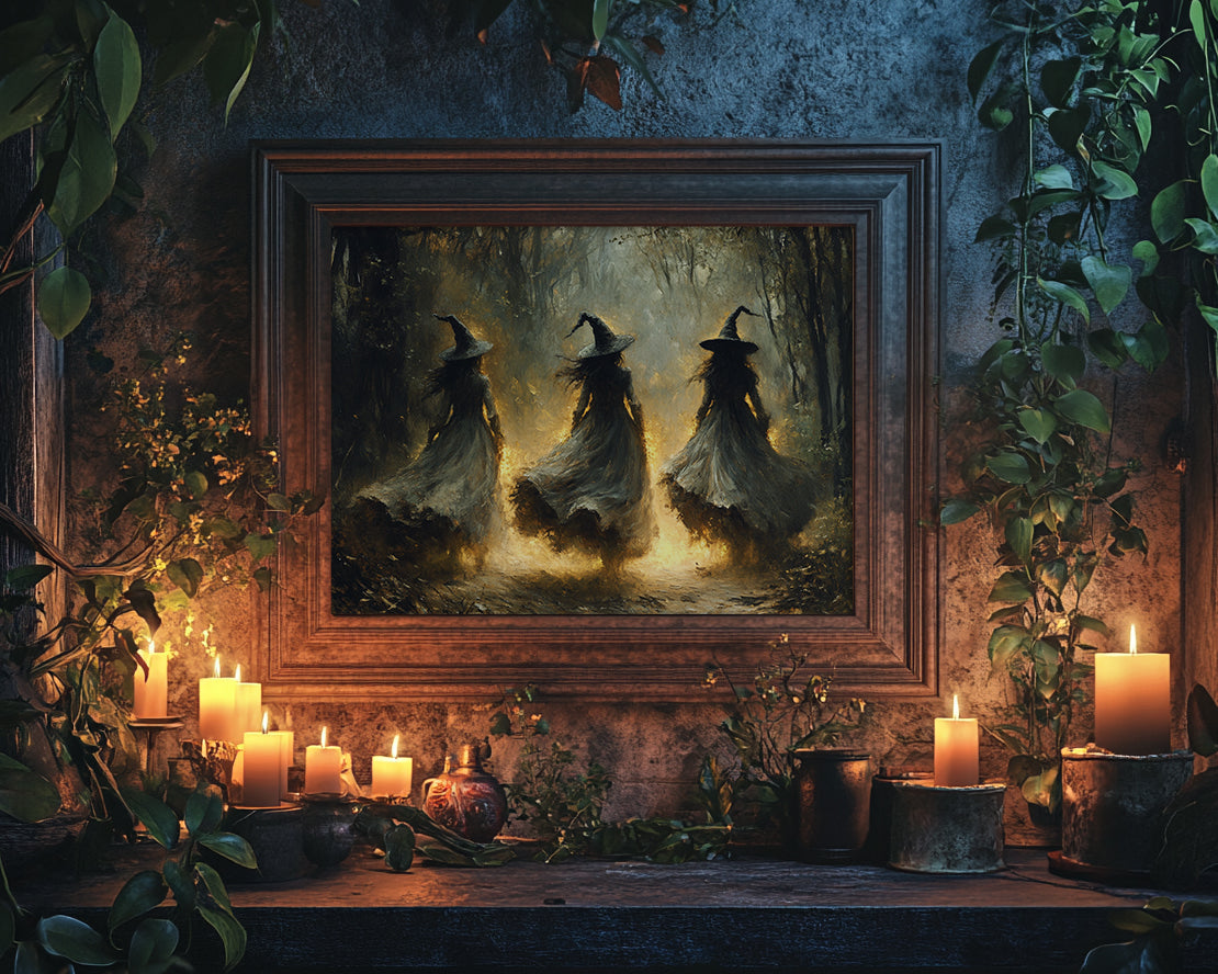 Witches in Woodland – 5:4 Ratio Canvas Wall Art