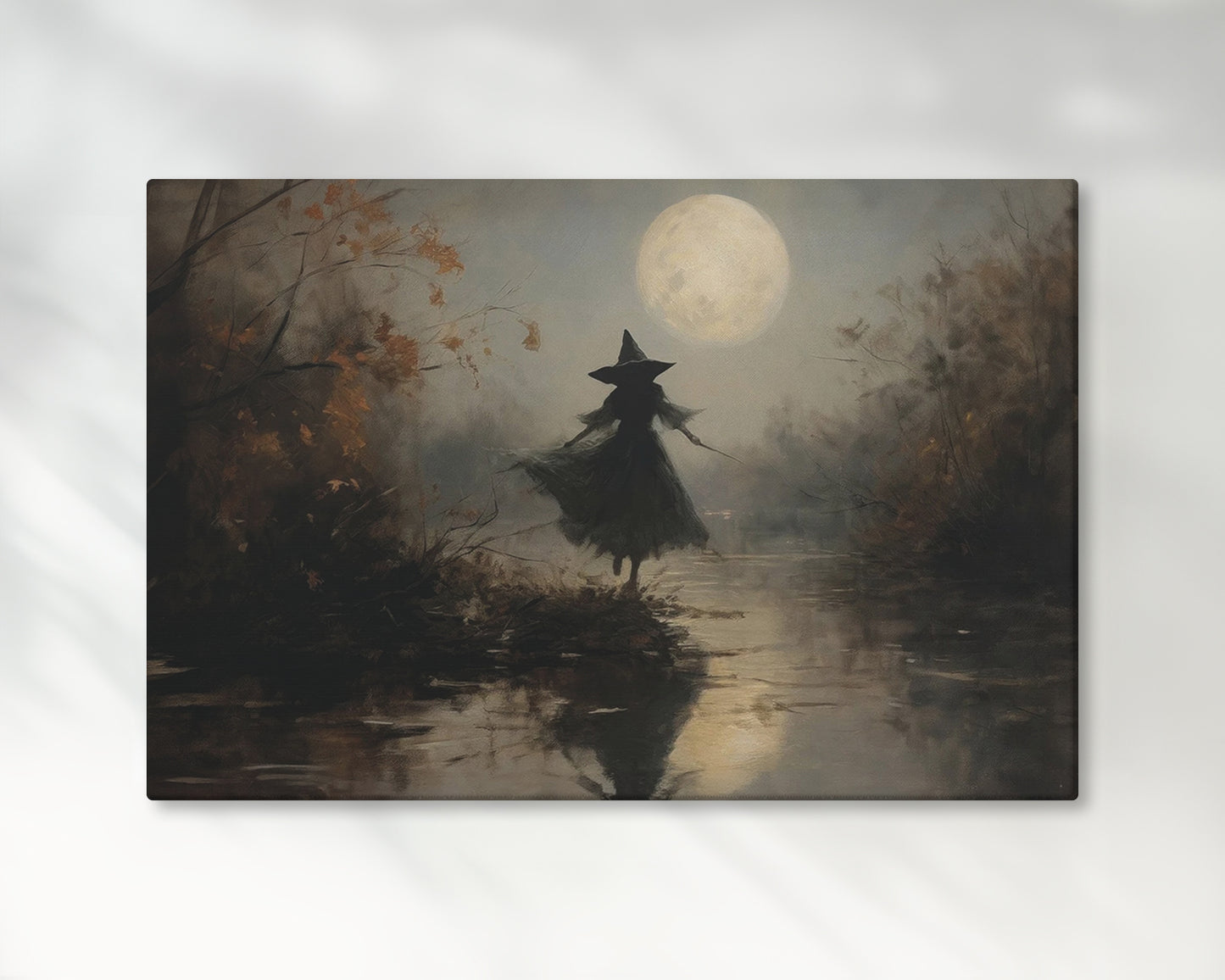 Vintage Witch Rustic Art Print - Canvas Wall Art