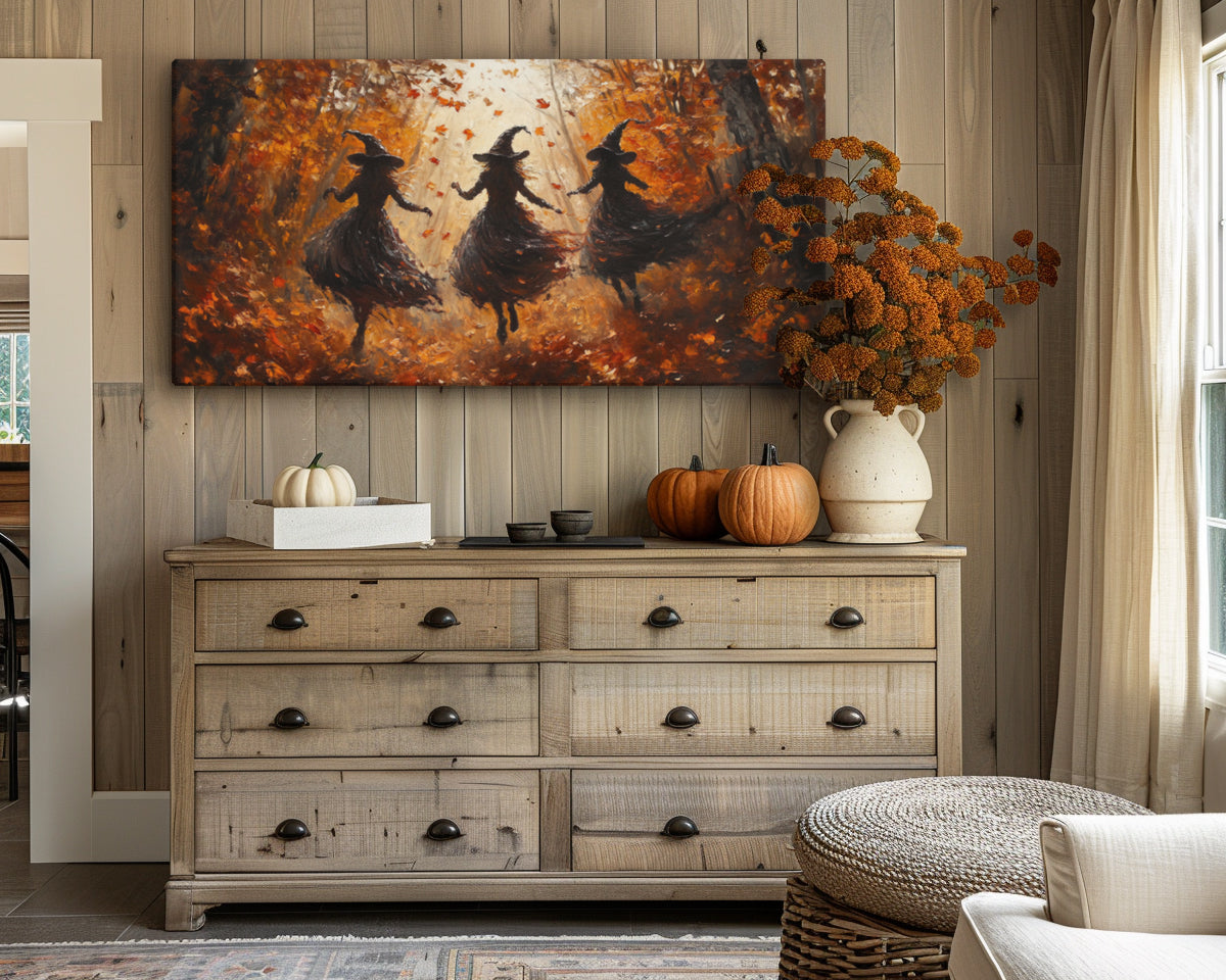 Witch Autumn Woodland Landscape – 2:1 Ratio Canvas Wall Art