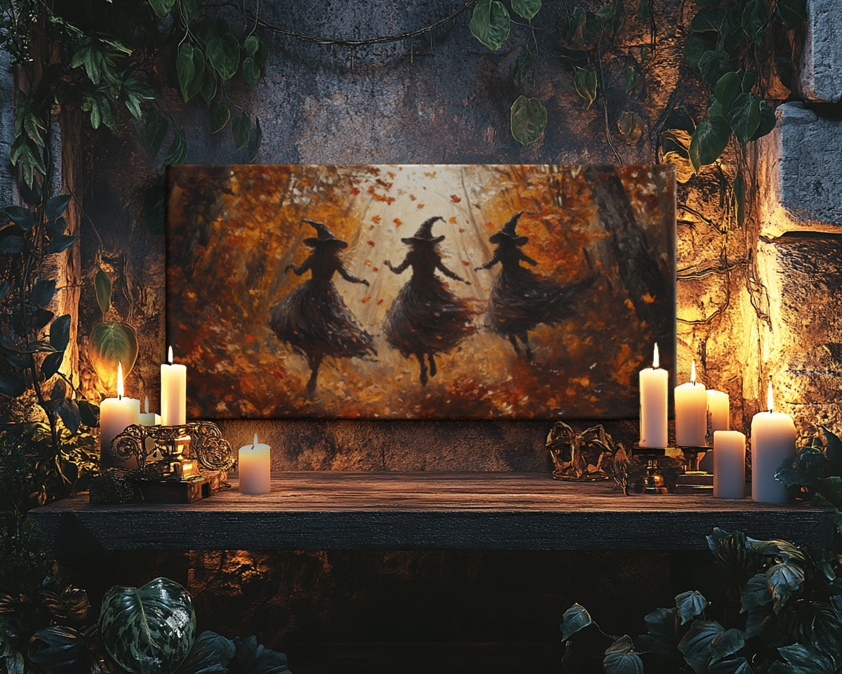 Witch Autumn Woodland Landscape – 2:1 Ratio Canvas Wall Art